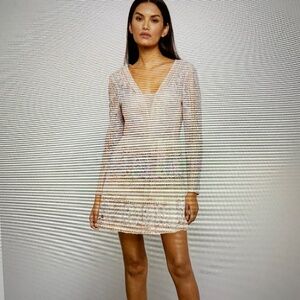 NWT BCBG Max Azria Pia Pink Long Sleeve Lace dress SZ 10